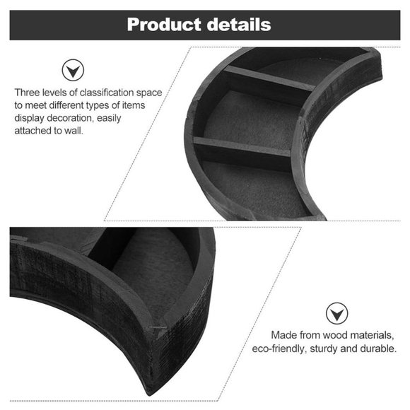 Moon Wall Organizer Storage Shelves for Photos, Rustic, Space Room - Picture 3 of 5